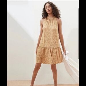 Banana Republic Women's Knit Yellow Flounce Dress Size Small